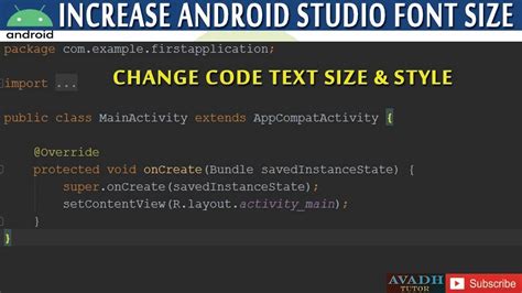 how to increase font size in android studio