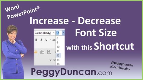 how to increase font size in powerpoint shortcut