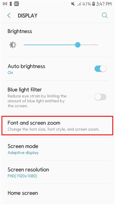 how to increase font size on android messages