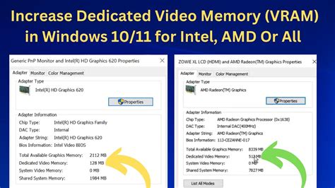 how to increase graphics memory in windows 10