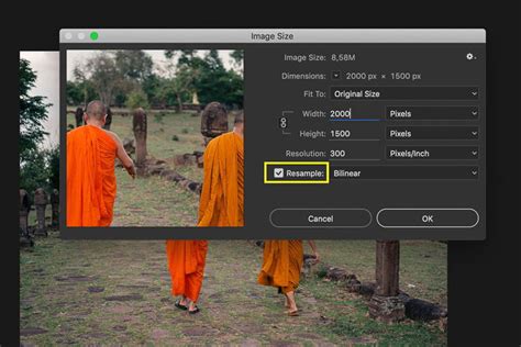 how to increase image size and resolution in photoshop