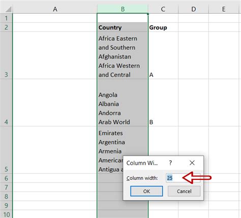 how to increase list size in excel