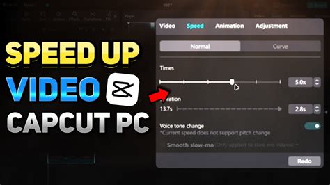 how to increase playback speed in capcut pc