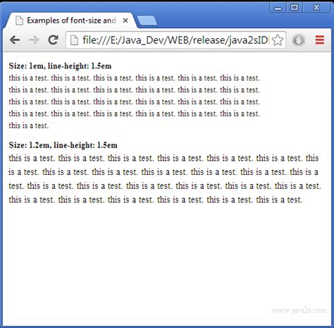 how to increase text height in css