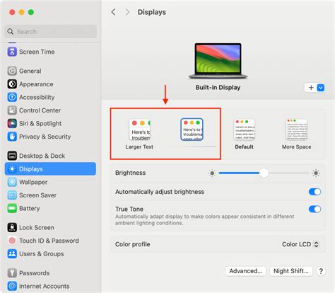 how to increase text size in macbook