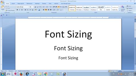 how to increase the size of text in word