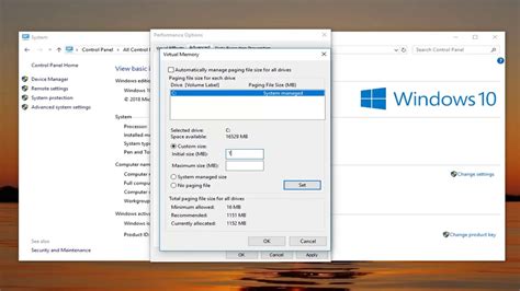 how to increase virtual memory in windows 10 4gb ram