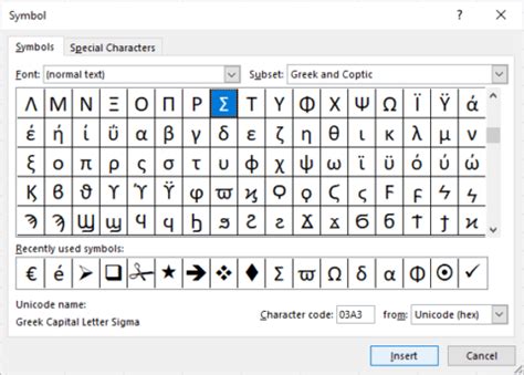 how to input greek letters in excel