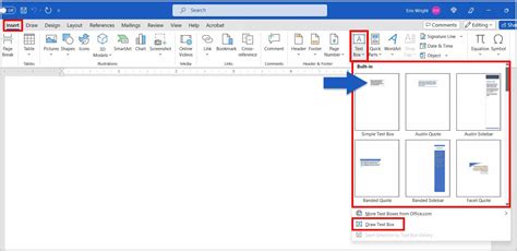how to input text box in word
