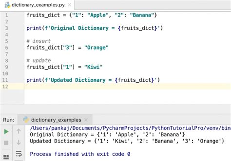 how to input values in dictionary python