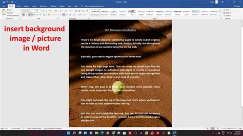 how to insert a background on a word document