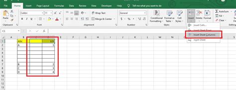 how to insert a cell in excel sheet