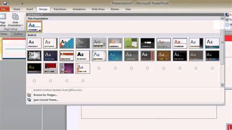 how to insert a downloaded theme in powerpoint