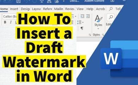 how to insert a draft watermark in a word document