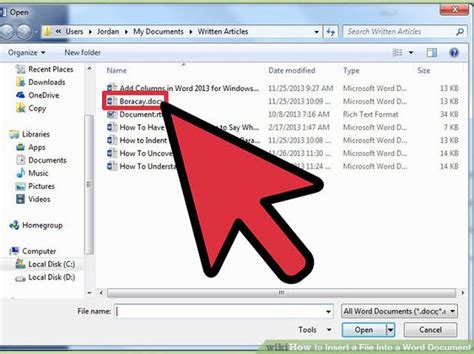 how to insert a file in word on iphone