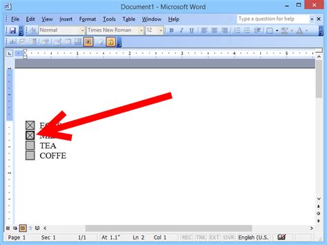 how to insert a fillable check box in word