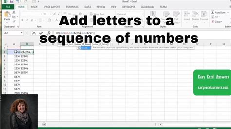 how to insert a letter in excel cell