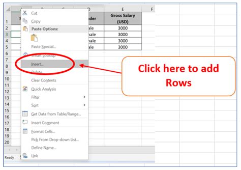 how to insert a line under each row in excel
