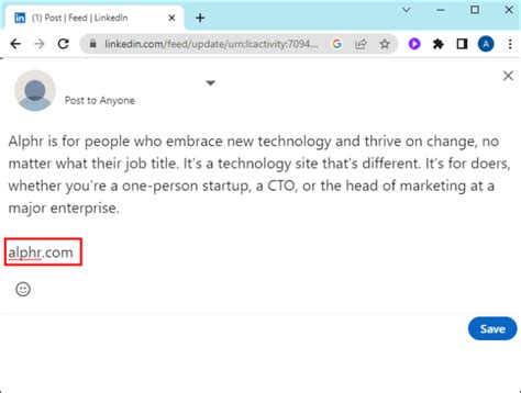 how to insert a link to a linkedin post