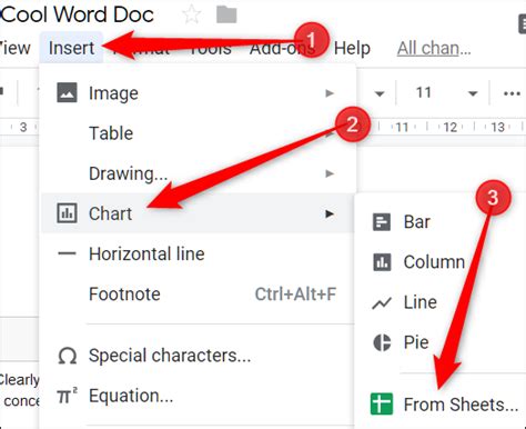 how to insert a spreadsheet into google docs