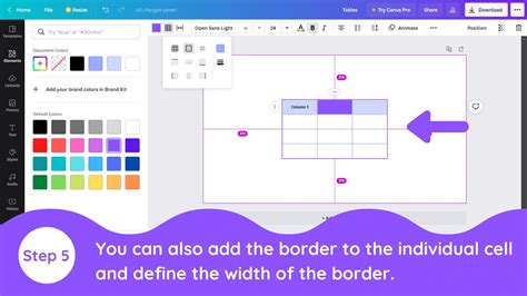 how to insert a table in canva ppt