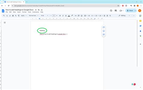how to insert a title on google docs