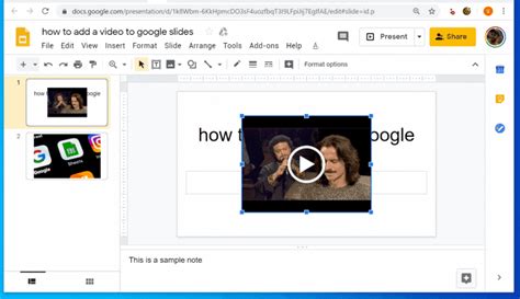 how to insert a video into google slides from computer