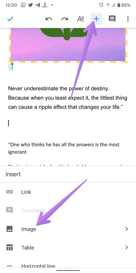 how to insert a video on google docs mobile