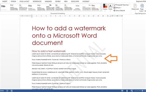 how to insert a watermark in a word document