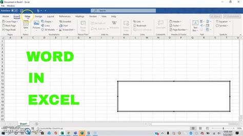 how to insert a word doc in excel sheet