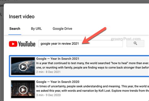 how to insert a youtube video in a google doc