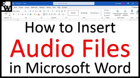 how to insert an audio file in word