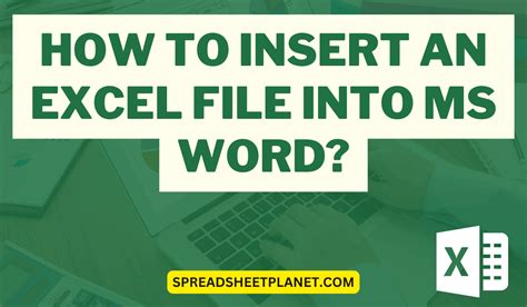 how to insert an excel file in word