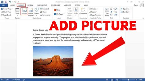 how to insert an image in microsoft word without moving text