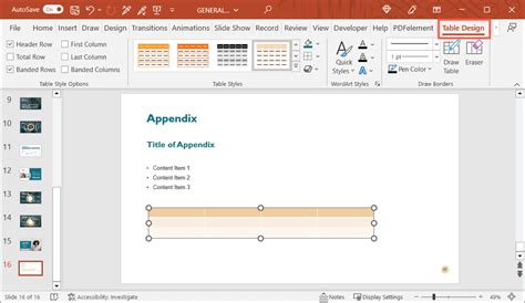how to insert appendix in ppt