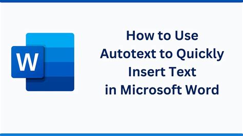 how to insert autotext in word