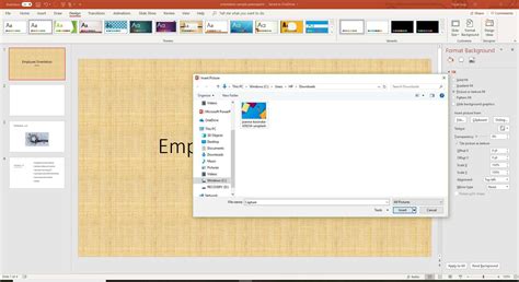 how to insert background image in powerpoint slide