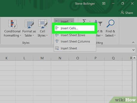how to insert cell below in excel