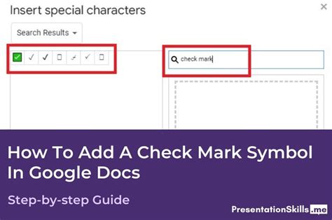 how to insert check mark on google docs
