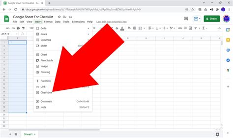 how to insert check on google sheets