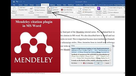 how to insert citation in word using mendeley