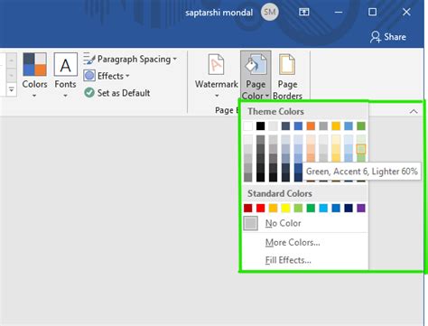 how to insert color code in word