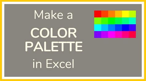 how to insert color palette in excel