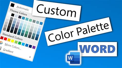 how to insert color palette in word