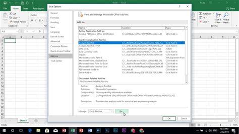 how to insert data analysis in excel