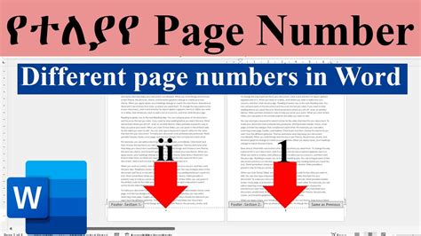 how to insert different page numbers in word 365