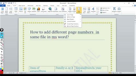 how to insert different page numbers in word youtube