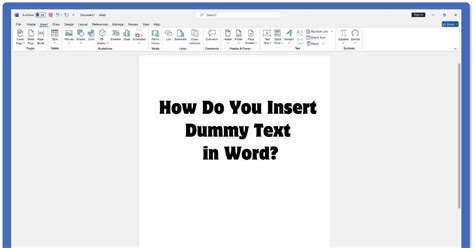 how to insert dummy text in word