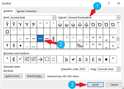 how to insert em dash in word