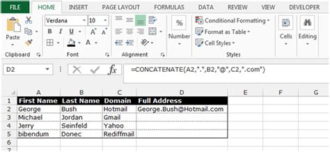 how to insert email id in excel